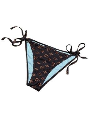 Louis Vuitton Graphic Monogram String Bikini Bottom In Brown Sz Medium